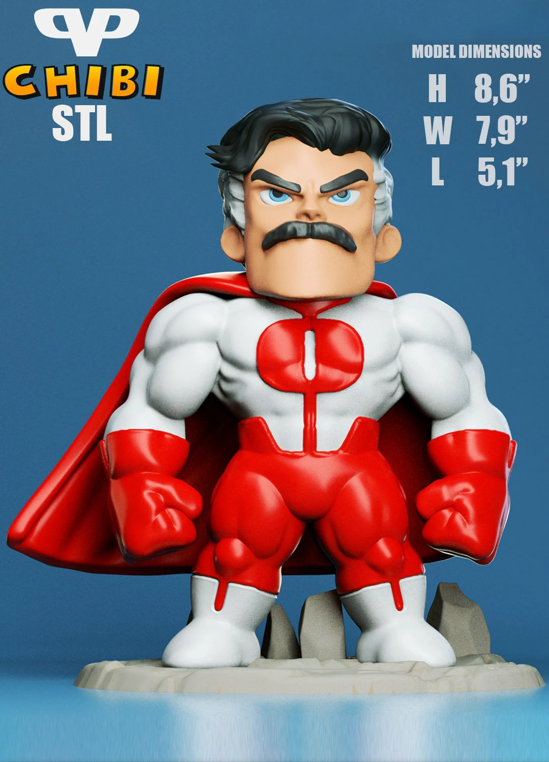omni-man chibi - figure printable 3D Print Model .c4d .max .obj .3ds .fbx .stl .blend