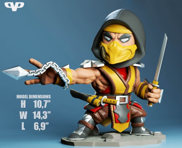 scorpion chibi - figure printable Modello di stampa 3D .c4d .max .obj .3ds .fbx .stl .blend