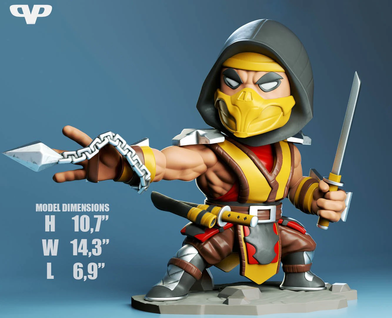 scorpion chibi - figure printable 3D Print Model .c4d .max .obj .3ds .fbx .stl .blend 
