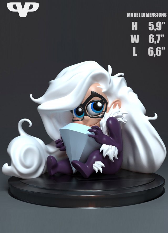 black cat chibi - figure printable Modelo de Impressão 3D .c4d .max .obj .3ds .fbx .stl .blend 