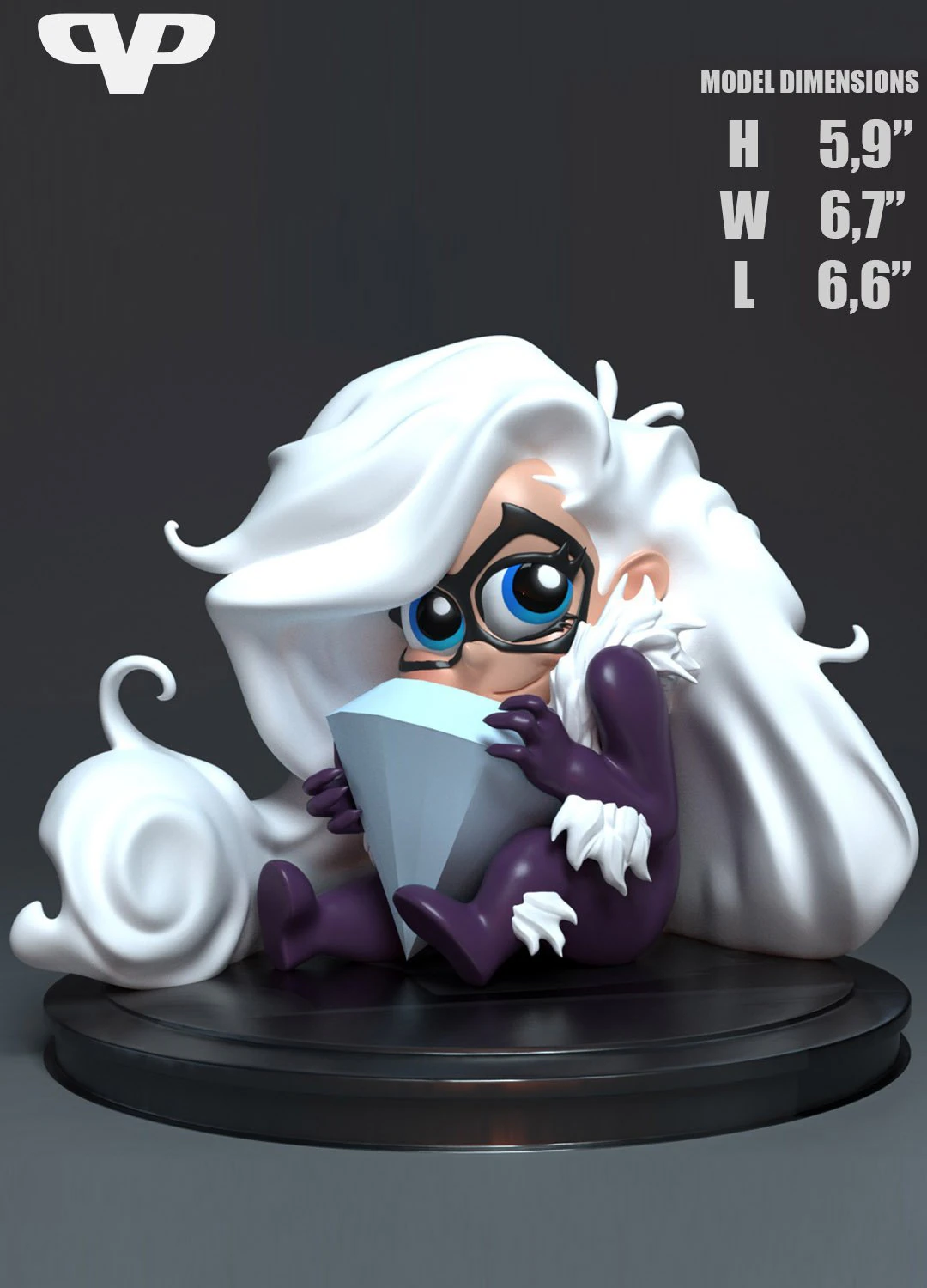 black cat chibi - figure printable 3D Print Model .c4d .max .obj .3ds .fbx .stl .blend