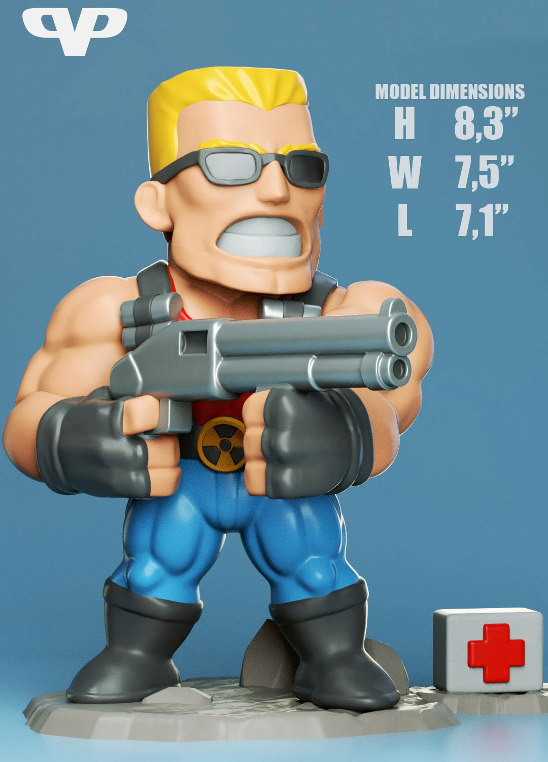 duke nukem chibi - figure printable 3D Print Model .c4d .max .obj .3ds .fbx .stl .blend