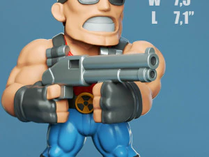 duque nukem chibi - figura para imprimir Modelo de Impressão 3D