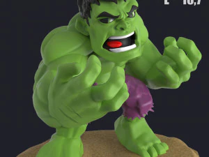 hulk chibi - gambar yang dapat dicetak Model Cetak 3D
