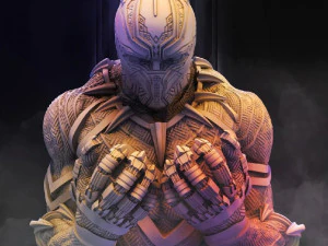 black panther bust - 2 heads printable 3D Print Model