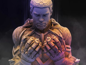 black panther bust - 2 heads printable 3D 打印模型