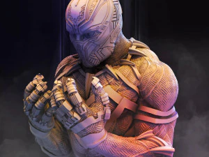 black panther bust - 2 heads printable 3D Print Model