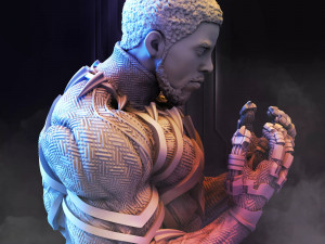 black panther bust - 2 heads printable 3D 打印模型