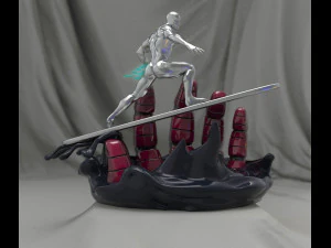 silver surfer - action figure printable 3D Print Model