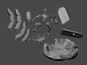 silver surfer - action figure printable 3D Print Model
