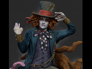 mad hatter printable statue 3d 3D Print Model
