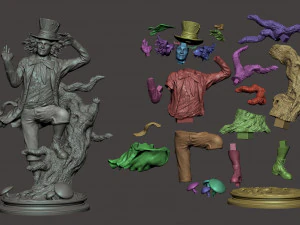 Est&aacute;tua do Chapeleiro Maluco para imprimir em 3D Modelo de Impressão 3D