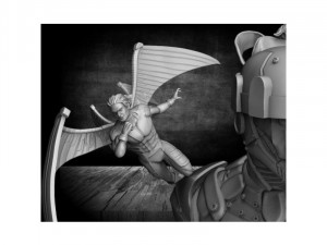 x-men vs sentinel diorama 3 - printable 3D प्रिंट मॉडल