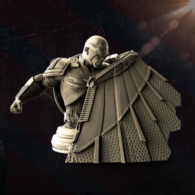 falcon winter soldier bust - marvel 3D Print Model .c4d .max .obj .3ds .fbx .stl .blend 