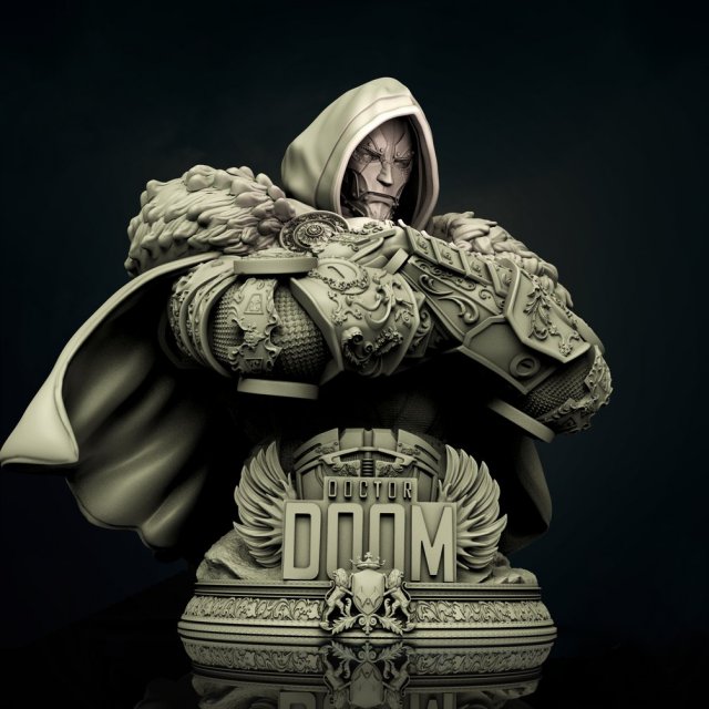 dr doom - printable bust Modelo de Impressão 3D .c4d .max .obj .3ds .fbx .stl .blend 