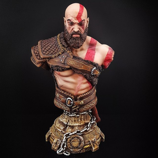 kratos - bust printable 3D Print Model .c4d .max .obj .3ds .fbx .stl .blend 