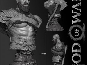 kratos - bust printable 3D Print Model