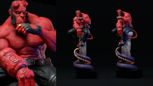 hellboy fanart figure printable 3D in