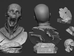 captain america zombie 3D Print Model