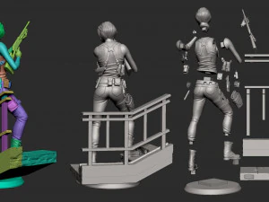 jill valentine - resident evil 3 - printable statue 3D Print Model