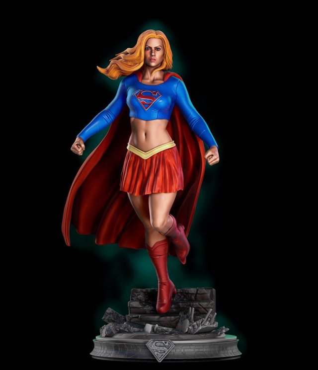Super Girl Figure Printable Model do druku 3D .c4d .max .obj .3ds .fbx .stl .blend 