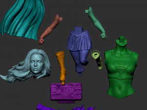 Super Girl Figure Printable Model do druku 3D