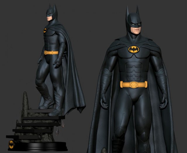 Batman Michael Keaton - Diorama Printable 3D Baskı Modeli .c4d .max .obj .3ds .fbx .stl .blend 