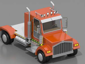 cartoon semi truck 3D Модель