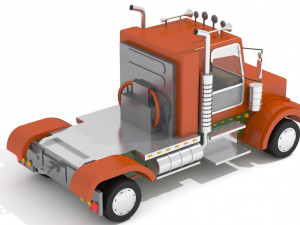 cartoon semi truck 3D Модель