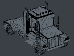 cartoon semi truck 3D Модель
