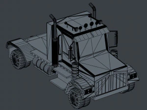 cartoon semi truck 3D Model