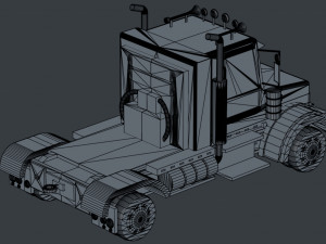 cartoon semi truck 3D Модель