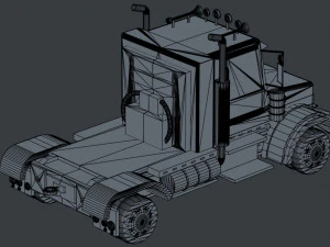 cartoon semi truck 3D Model