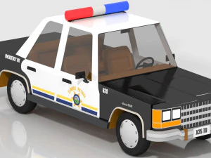 carro de polícia dos desenhos animados Modelo 3D