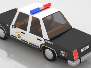 cartoon police car Modello 3D