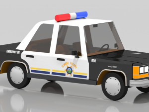 cartoon police car Modello 3D