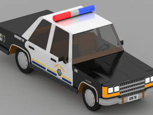 cartoon police car Modello 3D