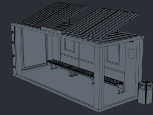 20 feet container bus stop 3D Model