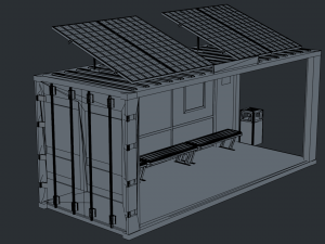 20 feet container bus stop Modèle 3D