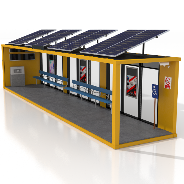 40 foot container bus stop Model 3D .c4d .max .obj .3ds .fbx .stl .blend 