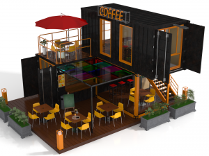 container coffee shop 3D Model