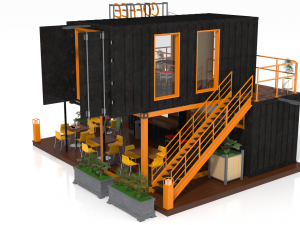 container coffee shop 3D Model