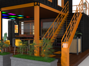 container coffee shop 3D Model