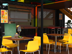 container coffee shop 3D Model