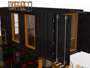 container coffee shop 3D Model