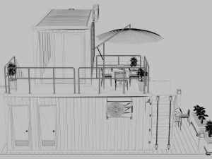 container coffee shop 3D Model