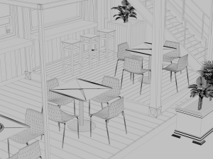 container coffee shop 3D Model