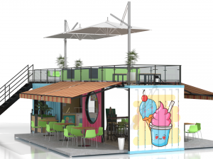 container ice cream shop Model 3D