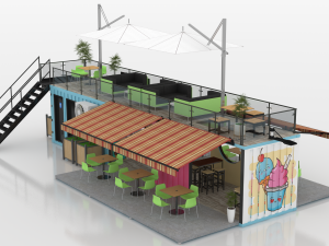 container ice cream shop Model 3D