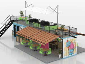 container ice cream shop 3D Model